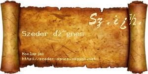 Szeder Ágnes névjegykártya
